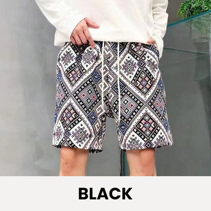 Ethnic Style Loose Fit Shorts for Men