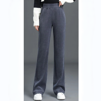🍂 New Fall/Winter🍂 Women’s High-Waisted Velvet Straight Pants | Stylish Fleece-Lined Wide-Leg Trousers