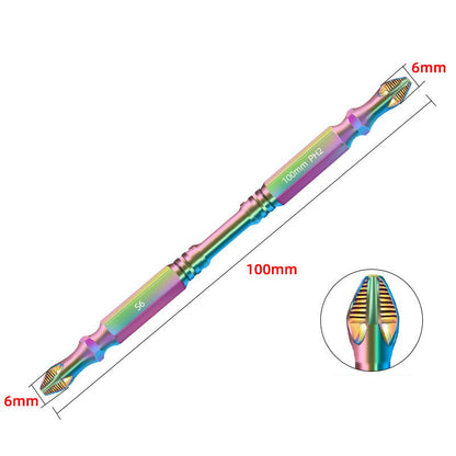 🔧 S6 Color Titanium Impact Screwdriver Bit | Ultra-Hard Magnetic | Anti-Slip Cross Head ✨