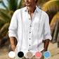 Men's Solid Color Lapel Long Sleeve Shirt