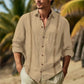 Men's Solid Color Lapel Long Sleeve Shirt