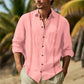 Men's Solid Color Lapel Long Sleeve Shirt