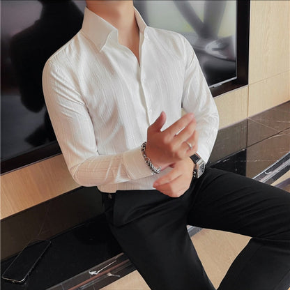 Men's V-Neck Dress Shirt