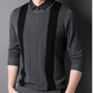 Men's Comfortable Lapel Fake Two-Piece Knit Sweater