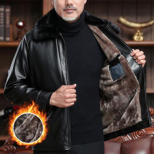 ❄️Winter Specials❄️ Men's Warm Zipper Faux Leather Jackets