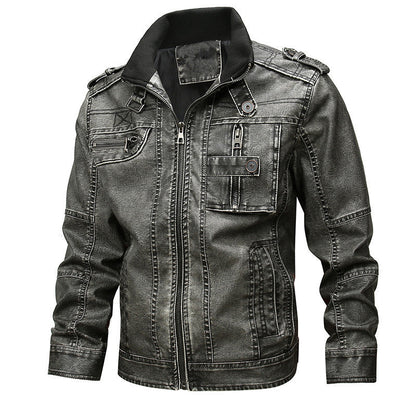 🎅Christmas Pre-sale🎁Men's PU Leather Warm Jacket with Pockets