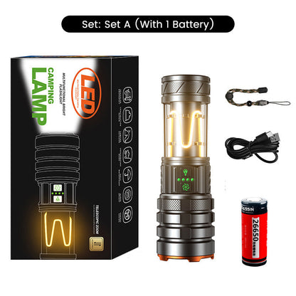 Waterproof Super Bright Rechargeable LED Camping Flashlight