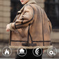 Men's Turn-Down Collar PU Leather Jacket with Plush Interior