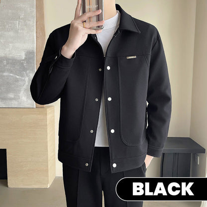 Men's Solid Color Lapel Jacket