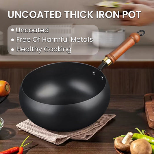 Uncoated Thick Iron Pot