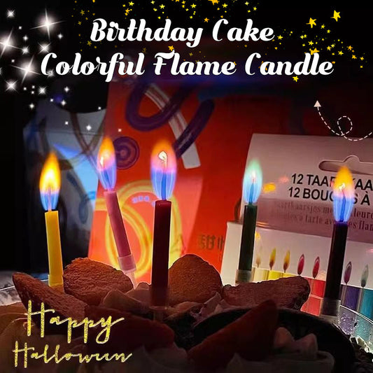 Birthday Cake Colorful Flame Candle