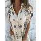 💕 50% OFF – New Arrival! 👗 Loose-Fit Printed Short Sleeve Dress with Pockets – V-Neck, Cotton-Linen Blend & Perfect for Summer Days 🌞