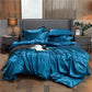 ✨🛏️ 50% OFF Limited Time! Solid Color Satin Bedding Set | Silky Soft Bed Sheet, Duvet Cover & Pillowcases for a Luxurious Bedroom