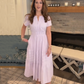 Women's Casual Summer Short-Sleeve V-Neck Long Dresses