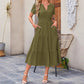 Women's Casual Summer Short-Sleeve V-Neck Long Dresses