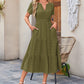 Women's Casual Summer Short-Sleeve V-Neck Long Dresses