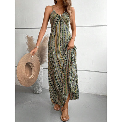Printed Cami Maxi Dress with Side Split