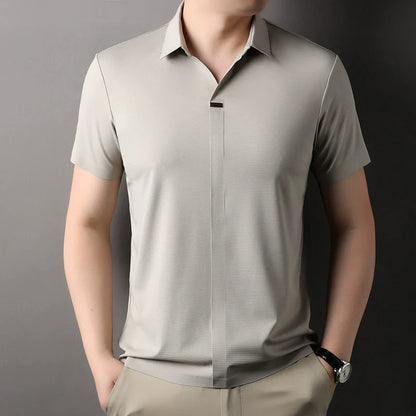Men's Breathable Short Sleeve Collar Shirt
