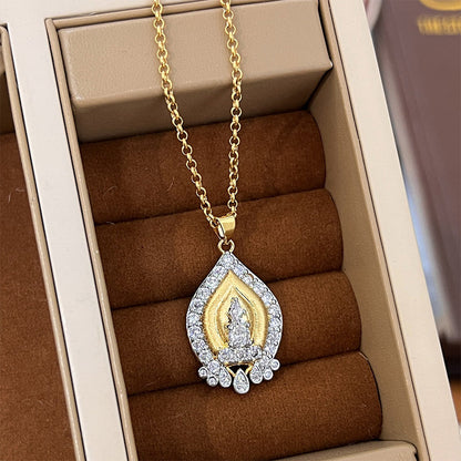 📿✨Retro Style Gold Tower Rhinestone Pendant