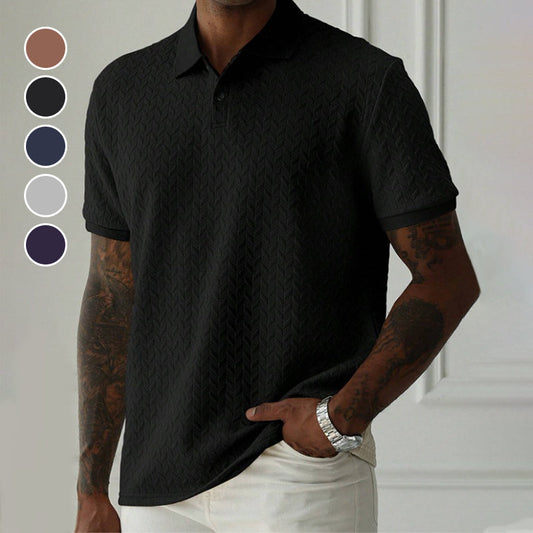 🔥HOT SALE 🔥💨 Men’s Wheat Fringe Textured Lapel T-Shirt – Bold, Stylish & Unique! 👕