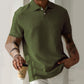 🔥HOT SALE 🔥💨 Men’s Wheat Fringe Textured Lapel T-Shirt – Bold, Stylish & Unique! 👕