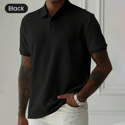🔥HOT SALE 🔥💨 Men’s Wheat Fringe Textured Lapel T-Shirt – Bold, Stylish & Unique! 👕