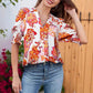 ☀️Floral V-neck Puff Sleeve Blouse For Women🌺