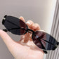 Women's Retro Oval Narrow Frame Sunglasses