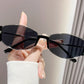 Women's Retro Oval Narrow Frame Sunglasses