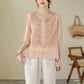 🎉 2026 Sale — Over 32,000 Sold! 💞 Women's Thin Embroidery Breathable Cotton Linen Short Sleeve Crew Neck Shirt
