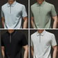 💯Spring Specials🎉Men's Casual Wrinkle Resistant Zipper Lapel Short Sleeve Shirt