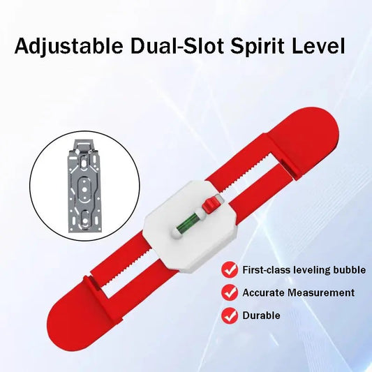 Adjustable Dual-Slot Spirit Level for AC Mounting Brackets