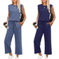 🌺 Hot Sale 49% OFF🌺 New Women's  Sleeveless Top & Wide-Leg Pants 2-Piece Set
