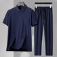 Men's Ice Silk Shirt 2-Piece Set(Free Shipping& Free Tax)