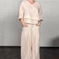 💎 Irregular Hem Cotton-Linen 2-Piece Set – V-Neck Top + Wide-Leg Pants, Breathable & Effortlessly Stylish 🍂👚
