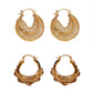 Vintage Round Metallic Statement Earrings