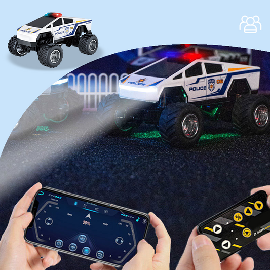 Alloy-Body Wireless Remote Control Mini Police Car Toy Set