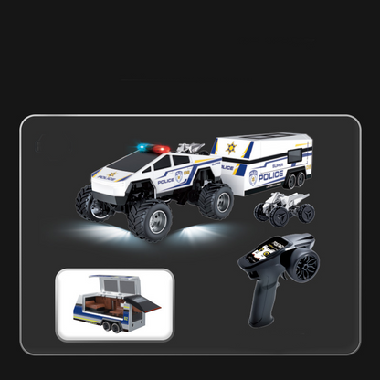 Alloy-Body Wireless Remote Control Mini Police Car Toy Set