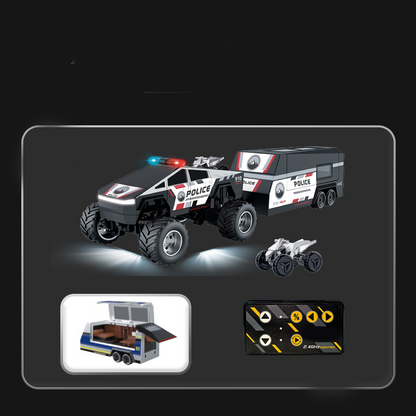 Alloy-Body Wireless Remote Control Mini Police Car Toy Set