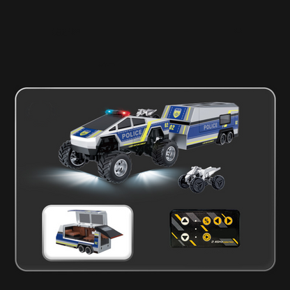 Alloy-Body Wireless Remote Control Mini Police Car Toy Set