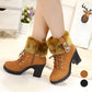 🍁Autumn/Winter Special Offer: 49% Off🍂Women's Plush Zipper Chunky Heel Ankle Boots