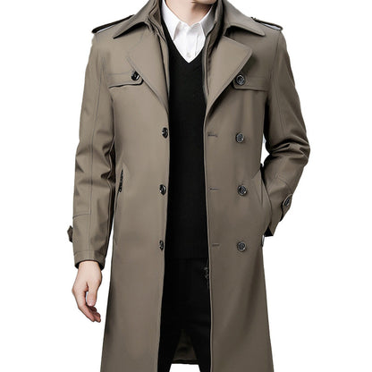 Men's Classic Mid-Length Double-Layer Coat