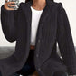 Women's Fuzzy Hooded Long-Sleeved Coat