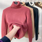 Winter fleece thick knitted bottoming shirt，can be worn by both men and women