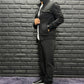 Men's Zip-Front Jacket & Wide-Leg Pants 2-Piece Set