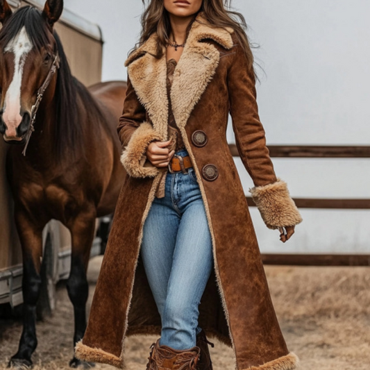 Women's Winter & Autumn Western Retro Plush Denim Coat