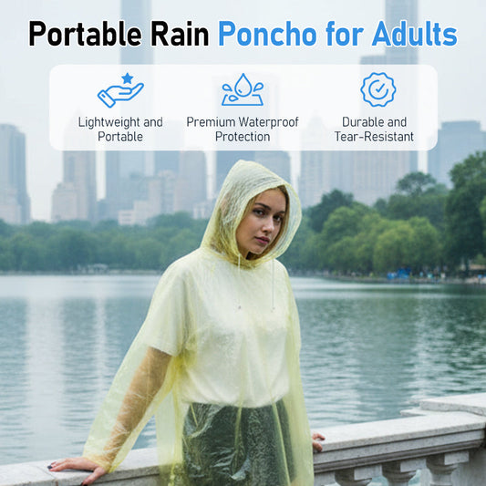 Portable Rain Poncho for Adults(5PCS)