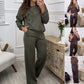 Women's Fashion Comfortable 2-Piece Set - Sweatshirt & Wide-Leg Pants
