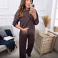Women's Fashion Comfortable 2-Piece Set - Sweatshirt & Wide-Leg Pants