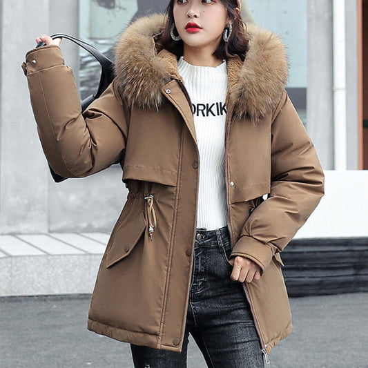Best Gift- Woman’s Winter Loose Hooded Synthetic Fleece Thickened Parka Coat